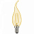 Лампа светодиодная филамент СВЕЧА на ветру  7Вт Е14 4500К 470Лм 230В GLDEN-CWS-7-230-E14-4500 прозрачное золото GENERAL