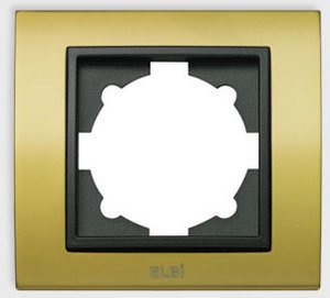 Zena Platin рамка матовое золото/дымчатый контур 1 постовая EL-BI ABB