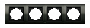 Zena Platin рамка черный жемчуг/черный контур 4 постовая EL-BI ABB