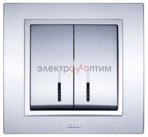ZENA металлик серый - выключатель СУ 2-клав.индикация EL-BI ABB