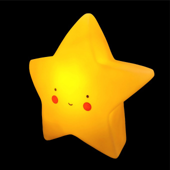 Ночник светодиодный "Звезда" 3хLR44 53х137х145мм акрил желтый Апейрон