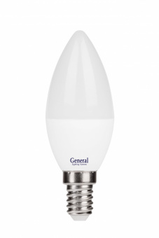 Лампа светодиодная СВЕЧА  8Вт Е14 4500К 470Лм 230В GLDEN-CF-P-8-230-E14-4500 GENERAL PROMO