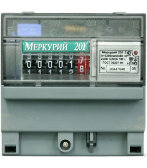 Счетчик однофазный однотарифный 5- 60А 1кл DIN-рейка Меркурий 201.5