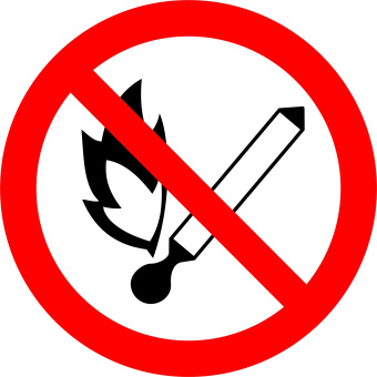 Знак информационный "Запрещается пользоваться открытым огнем и курить" d=180мм TDM
