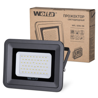 Прожектор светодиодный   30Вт IP65 5500К серый слим WFL-30W/06  WOLTA
