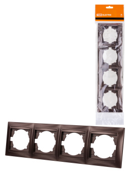 ЛАМА рамка 4-местня горизонтальная шоколад TDM