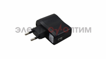 Сетевое зарядное устройство USB 220V (СЗУ) (5V, 1 000mA) черное Rexant