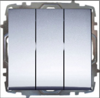ZIRVE мет. серый - выключатель СУ 3-клав. EL-BI ABB
