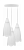 Светильник подвесной 15Вт декоративный  "Брауэр", пластик, 3хЕ27 220В, белый, шнур белый, 800мм, крепление на планку 250х220мм Апейрон