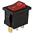 Переключатель клавишный черный/красная клавиша 2 положения 1з YL-211-02 TDM