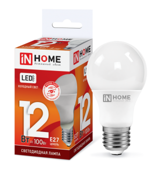 Лампа светодиодная ШАР 12 Вт E27 6500K 1080Лм 230В LED-A60-VC IN HOME