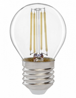 Лампа светодиодная филамент ШАР мини  7Вт Е27 6500К 530Лм 230В GLDEN-G45S-7-230-E27-6500 прозрачный GENERAL