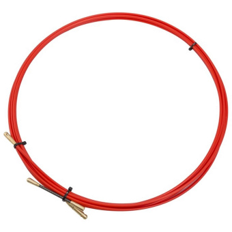 Протяжка кабельная (мини УЗК в бухте), стеклопруток, d=3,5мм  5 м красная REXANT