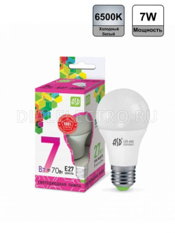 Лампа светодиодная ШАР  7 Вт Е27 6500К 630Лм 230В LED-A60-standard  ASD