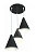 Светильник подвесной 40Вт декоративный "Ляфамий", металлический, 3хЕ14 220В, черный, шнур прозрачный, 450мм, крепление на планку30 Апейрон