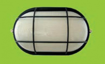 Светильник  для сауны белый 100Вт Е27 овал с решеткой IP54 до +100°С НПБ1202 TDM