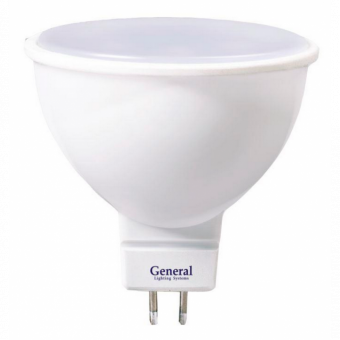 Лампа светодиодная 230В GU 5.3  7Вт 3000К 450Лм GLDEN-MR16-7-230-GU5.3-3000 GENERAL