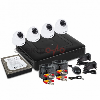 Комплект видеонаблюдения на 4 внутренние камеры AHD-M (с HDD-1Tб)  ProConnect Rexant