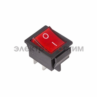 Выключатель клавишный 250В 16А (4с) ON-OFF красный  с подсветкой (RWB-502, SC-767, IRS-201-1)  REXANT