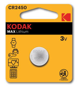 Батарейка плоская литиевая  CR2450-BL1 1шт/блистер Kodak