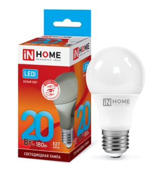 Лампа светодиодная ШАР 20 Вт E27 4000К 1800Лм 230В LED-A60-VC IN HOME