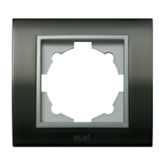 Zena Platin рамка черный жемчуг/серый контур 1 постовая EL-BI ABB