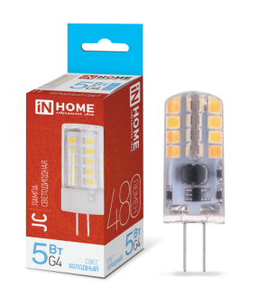 Лампа светодиодная 12В G4 5Вт 6500К 480Лм LED-JC IN HOME