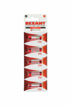 Батарейка для автосигнализаций и др.уст-в алкалиновая 27 A 12В 5 шт/блистер REXANT