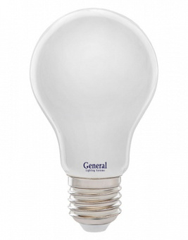 Лампа светодиодная филамент ШАР 10Вт Е27 6500К  860Лм 230В GLDEN-A60S-M-10-230-E27-6500 матовый GENERAL