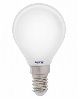 Лампа светодиодная филамент ШАР мини  7Вт E14 6500К 480Лм 230В GLDEN-G45S-M-7-230-E14-6500 матовый GENERAL
