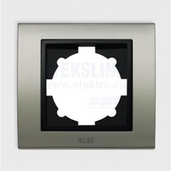 Zena Platin рамка нержавеющая сталь/черный контур 1 постовая EL-BI ABB