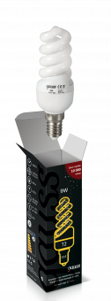 Лампа энергосберегающая  SPIRAL T2    9Вт E14 2700K 10000ч  GAUSS