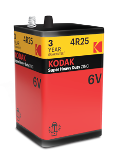 Батарейка солевая  1 шт/блистер 4R25-1S SUPER HEAVY DUTY Zinc [4R25-SP1G, 6.0V] Kodak 