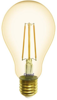 Лампа светодиодная филамент ДЕКОР 13Вт Е27 2700К 1025Лм 230В GLDEN-A75S-13-230-E27-2700 золото GENERAL