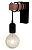 Светильник настенный 60Вт декоративный в стиле лофт, "Элегант", металлический с деревом, Е27 220В, черный, крепление на планку150х60х160мм, 